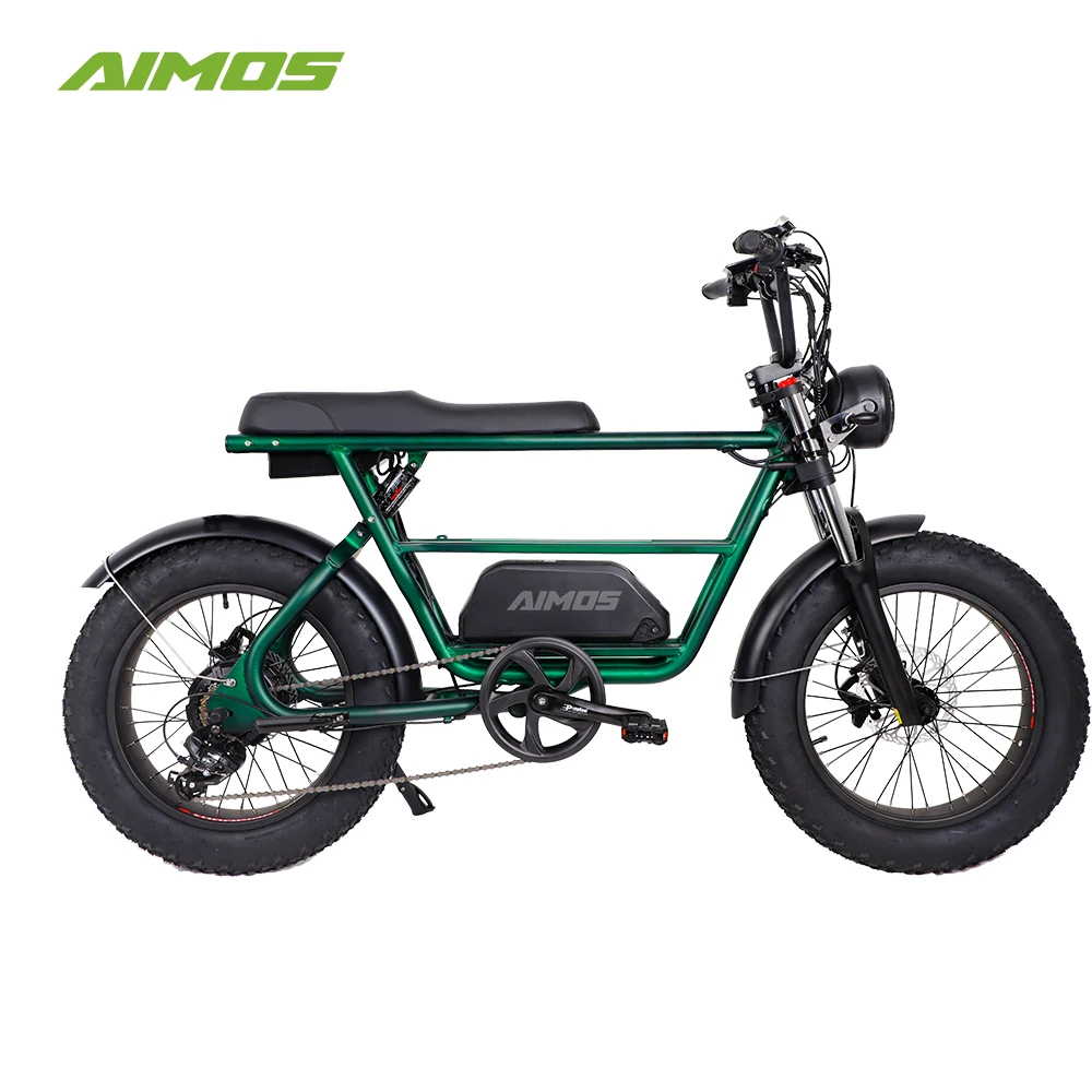 Aimos  Retro Dual batteries Electric Bicycle 500W/1000W 20*4.0 fat tire Motorcycle Electric Mountain Bike with disc brake