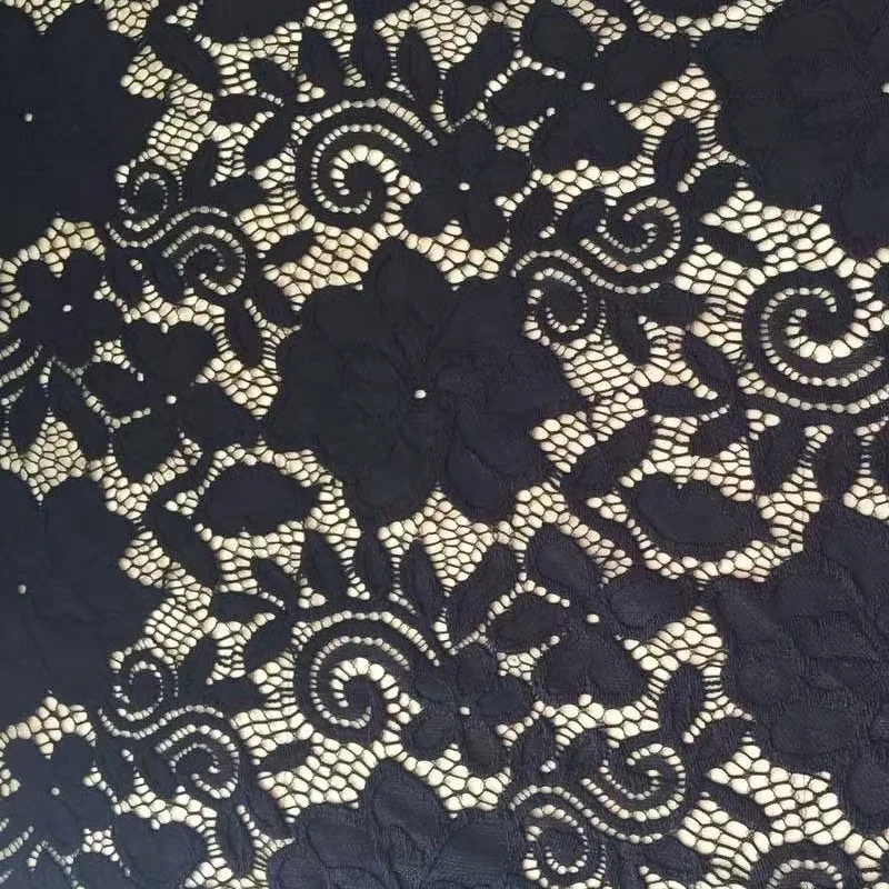 Classic french nylon spandex stretch floral lace fabric for clothing