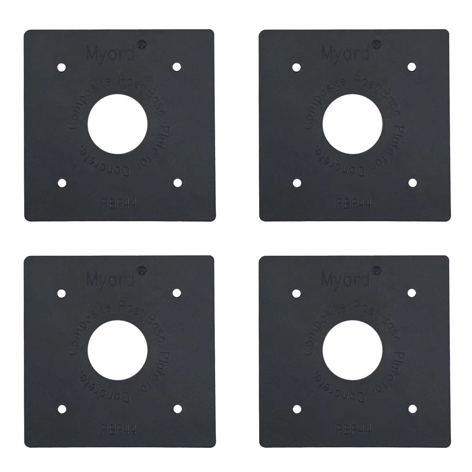 Myard Anti-UV Glass Fiber Nylon Post Base Plate For 4X4 Inches Wood Required 1 Inch Stand-Off From Concrete Ground