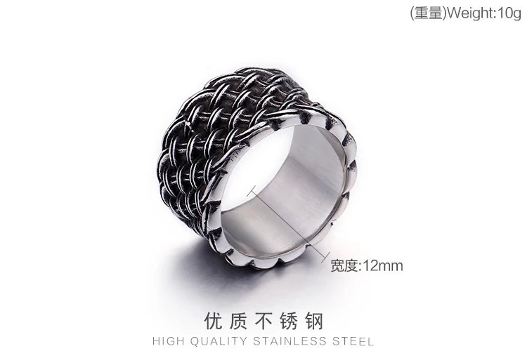 KALEN Fashion Biker Ring Silver Anillos Acero Inoxidable Vintage Stainless Steel Ring For Men