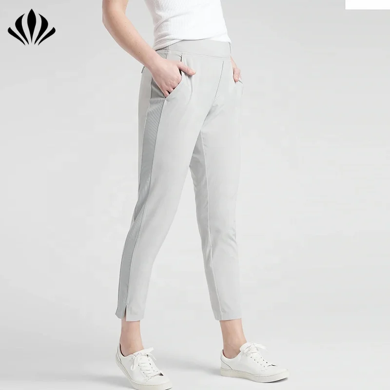 Custom latest women pants design polyester/spandex pants for women solid pants for commuting and business travel