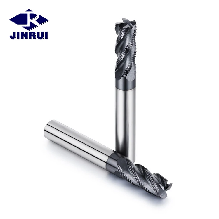 JR165 HRC45/55/65 4F coated hardened thread carbide milling cutter with lubrication holes bevel edges