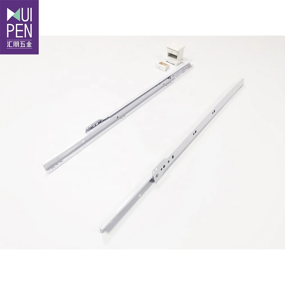 Epoxy powder coated paint roller runner Euro 604 type drawer slide for kitchen cabinet drawer slide channel white color