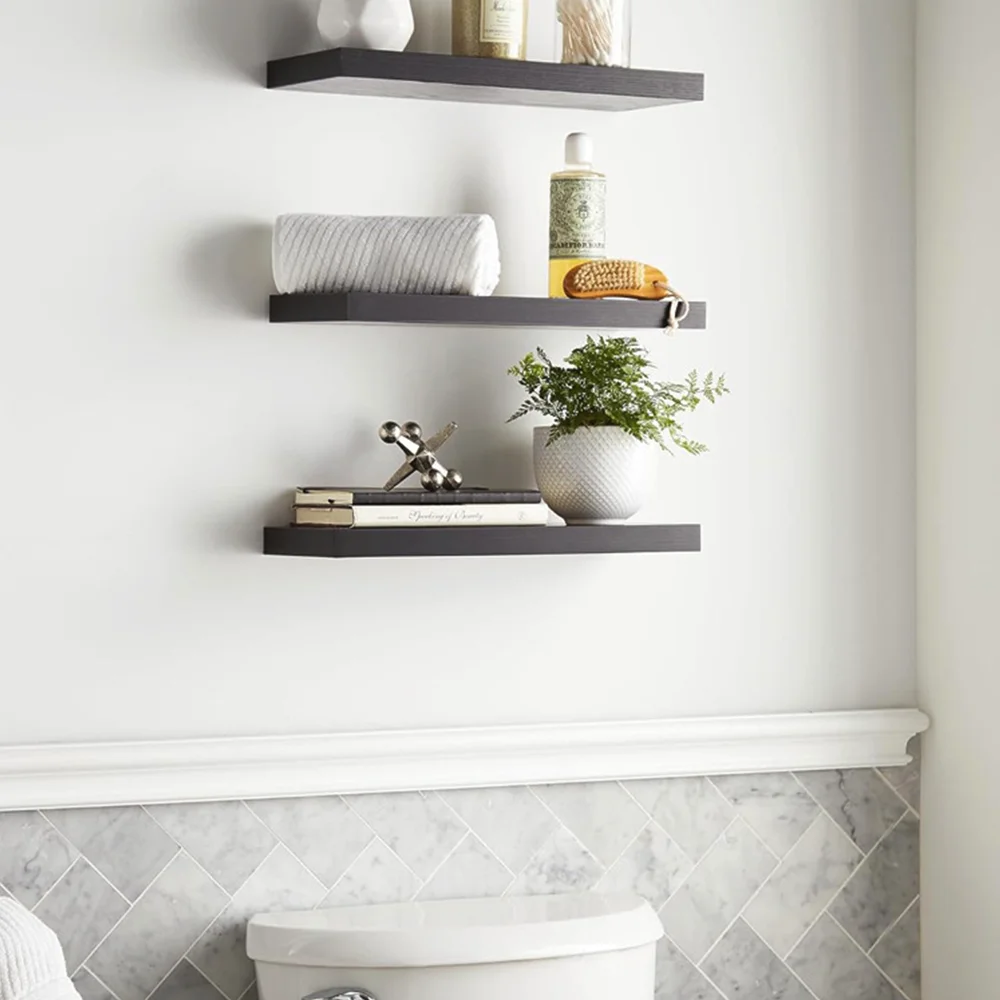 Hot Sale Floating Wall Shelves 3 of set Wooden Wall Mounted Storage Rack Wall shelf