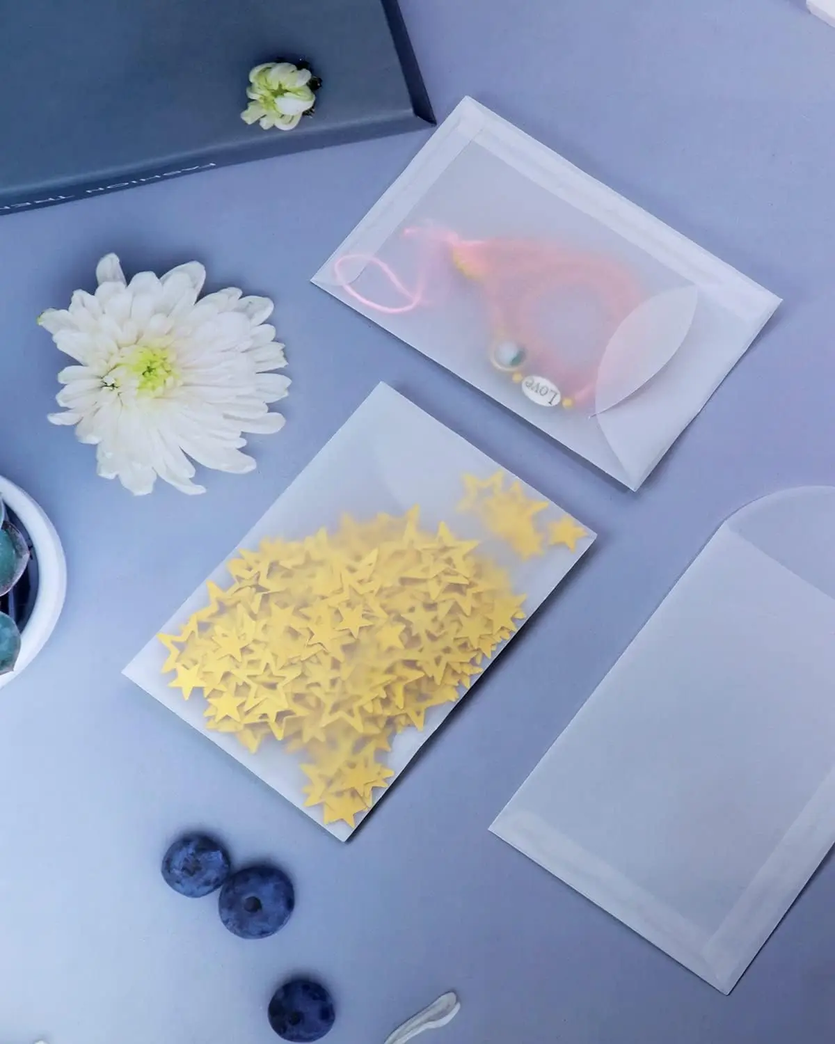 Custom White Translucent Paper Envelope Bag Mini Butter Pouches Glassine Gift Small Bag Frosted Envelope Sleeves For Jewelry