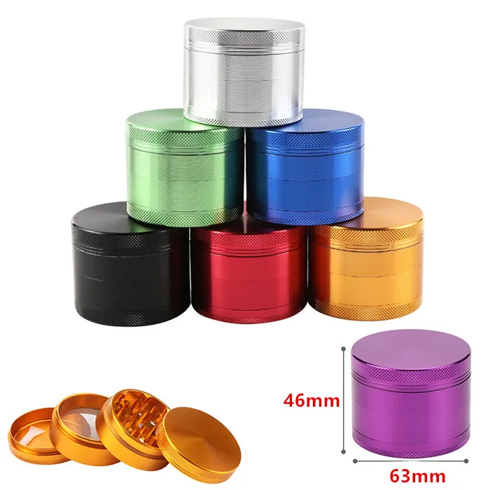 
New Tobacco Herb Grinder 4 Layers 63mm Zinc Alloy Metal Herbal Magnetic Weed Smoke Grinders Smoking Grinder 