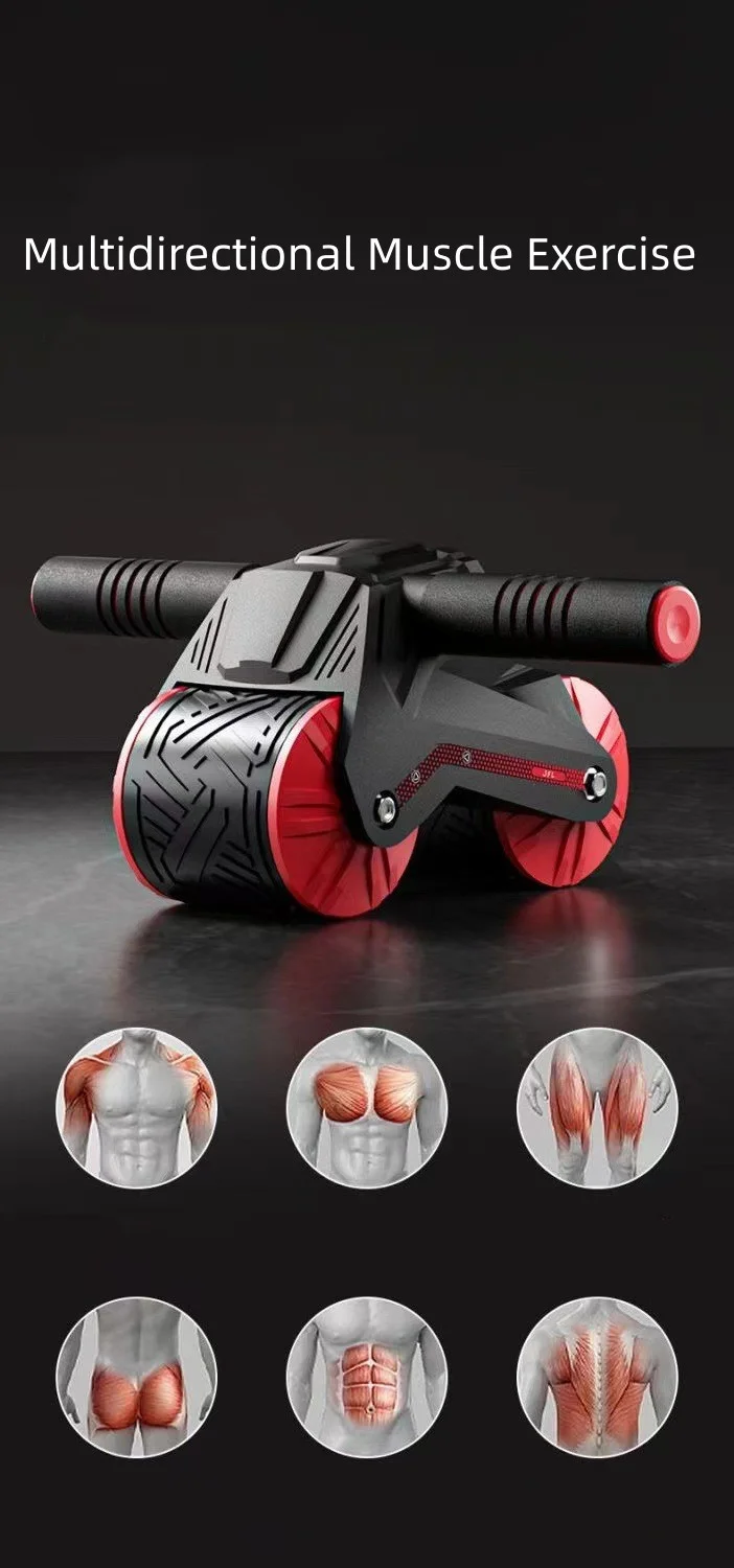 Hot Selling Home Fitness Equipment Multifunctional Automatic Rebound Abdominal Wheel Roller With Elbow Support