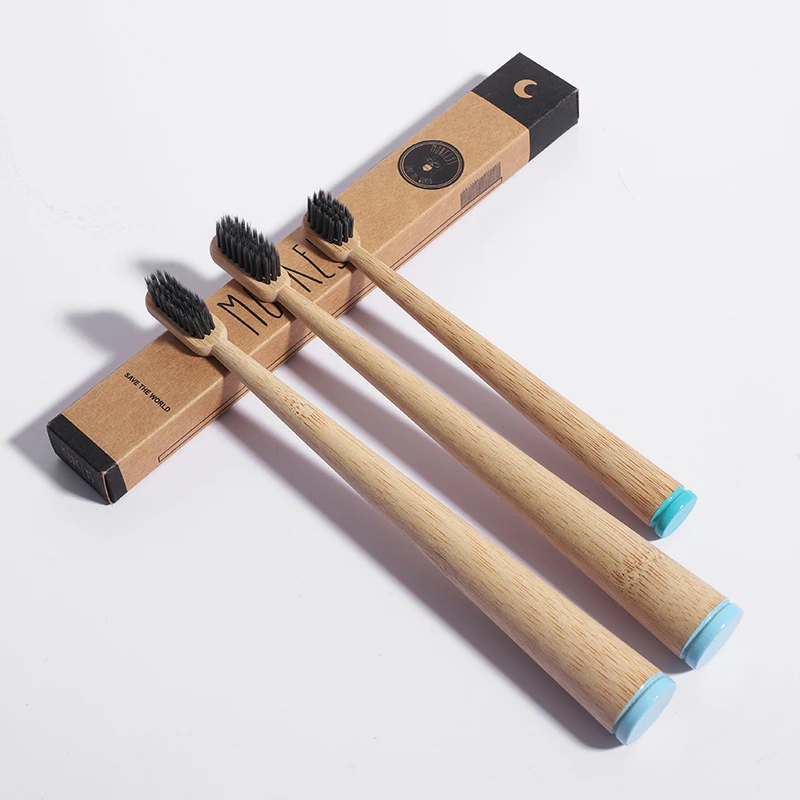 Compistable Eco Adult Soft Bamboo Toothbrush and Dental Floss Set Kit