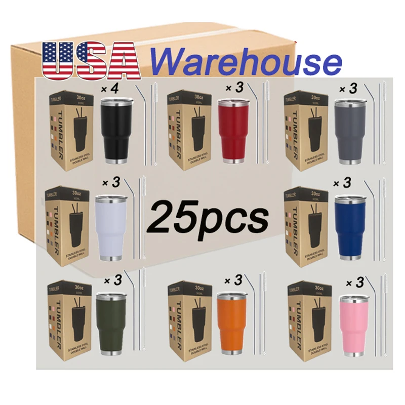 USA Warehouse Custom Classic Modern Party Mugs 30oz Milk Coffee Double Wall Vacuum Insulated Travel Cups Stainless Steel Tumbler