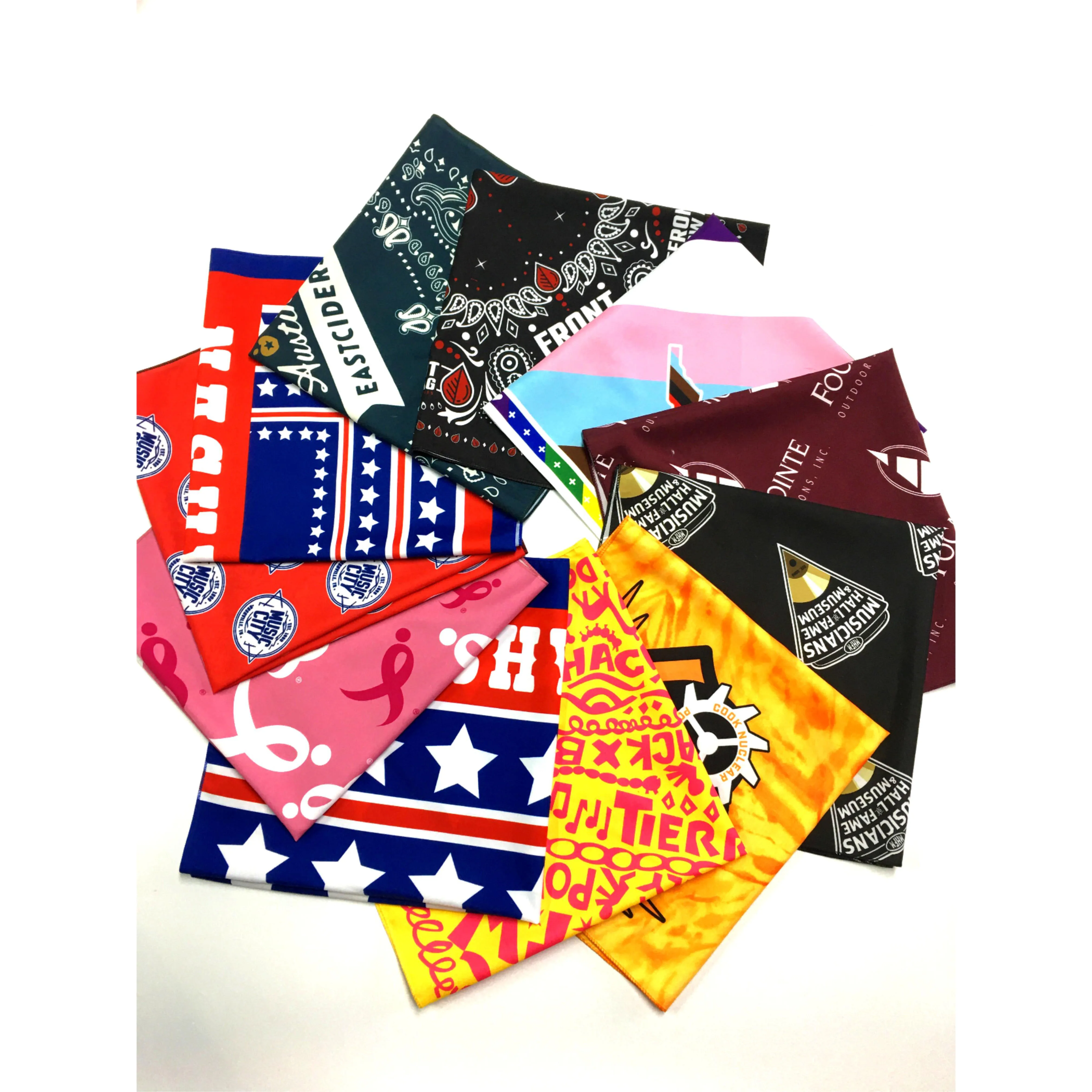 good quality different customized logo design bandanas for men