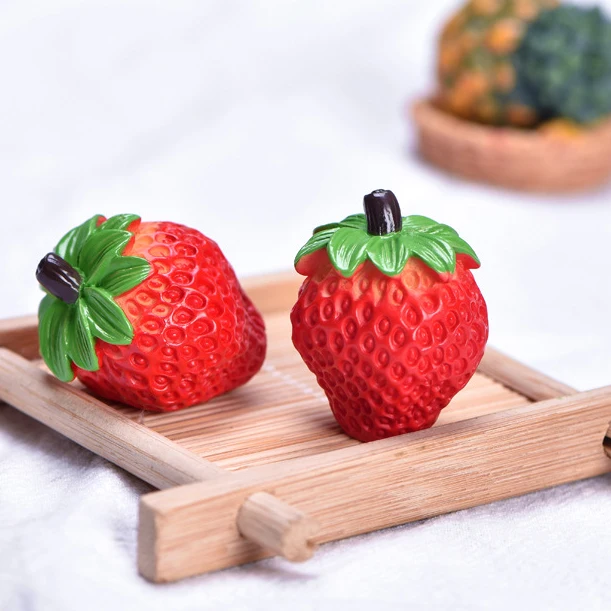 Simulation resin craft watermelon Strawberry mango peach  lemon statues 3d toy miniature mini bonsai figurine artificial fruit