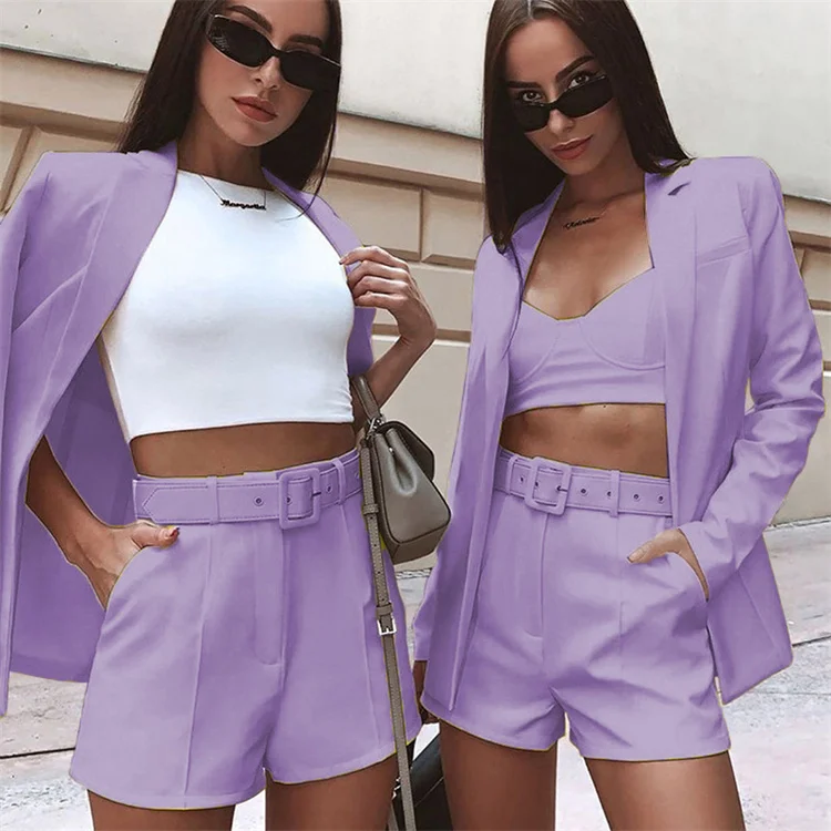 Hot sale women office clothing two Piece Outfits 2 Piece Shorts Set Women Suit