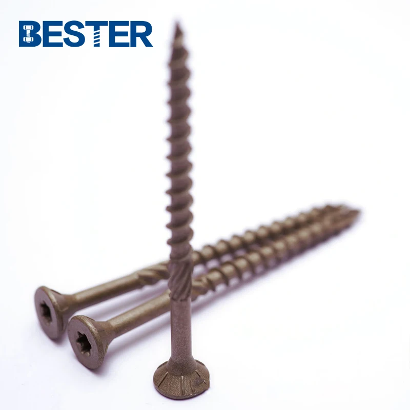China manufacturer yellow coated steel torx countersunk head chipboard self taping deck screw
