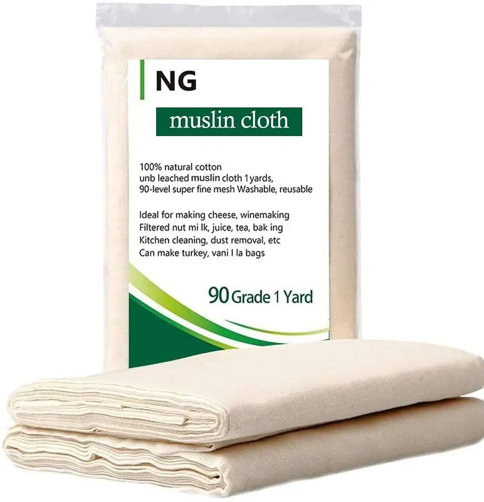 Eco Friendly Double Layer Filtration Unbleached Muslin Cotton Cheese Straining cloth