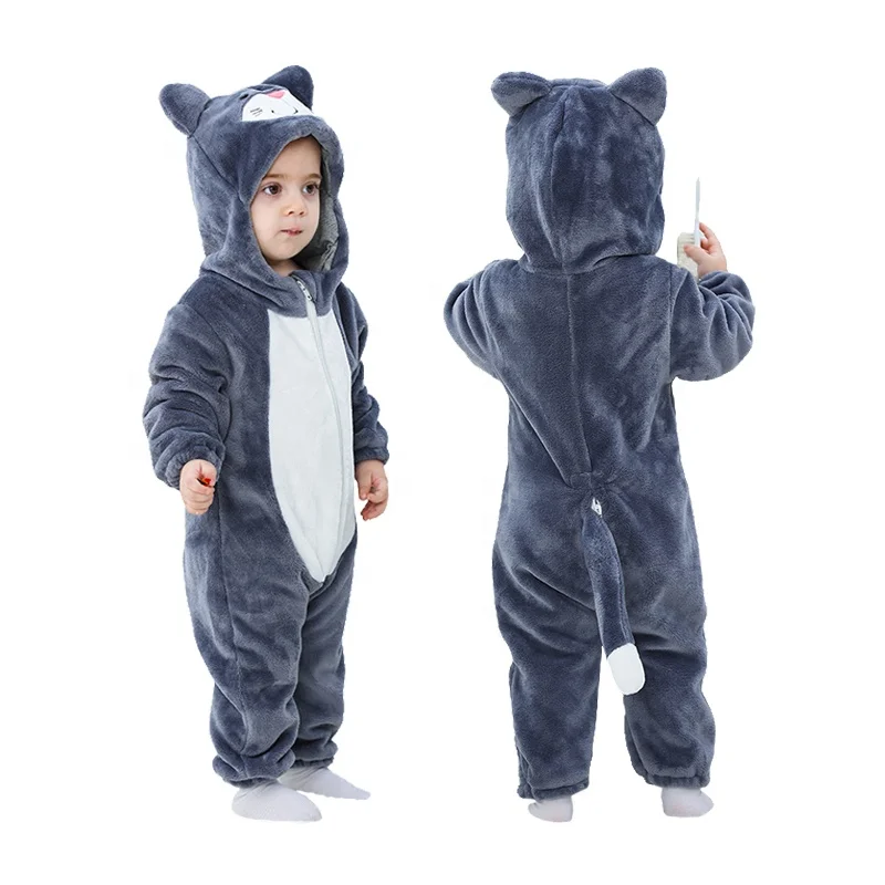 TONWHAR wholesale customized kids halloween costume children flannel jumpsuit baby overalls