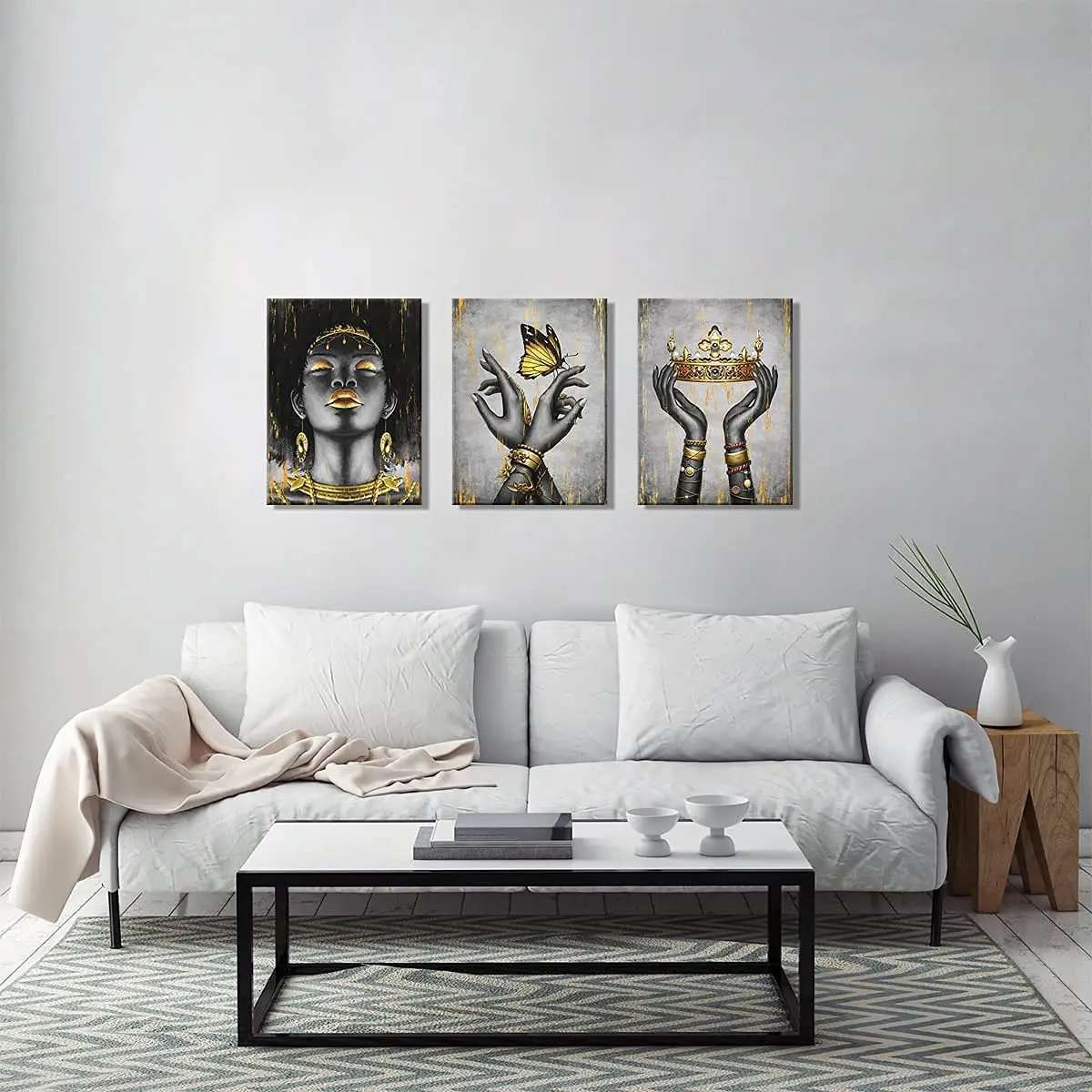 Modern Artwork Home Decoration Oil Painting Three Pieces Hand Painted Artwork Canvas Wall Art hand portrait oil painting