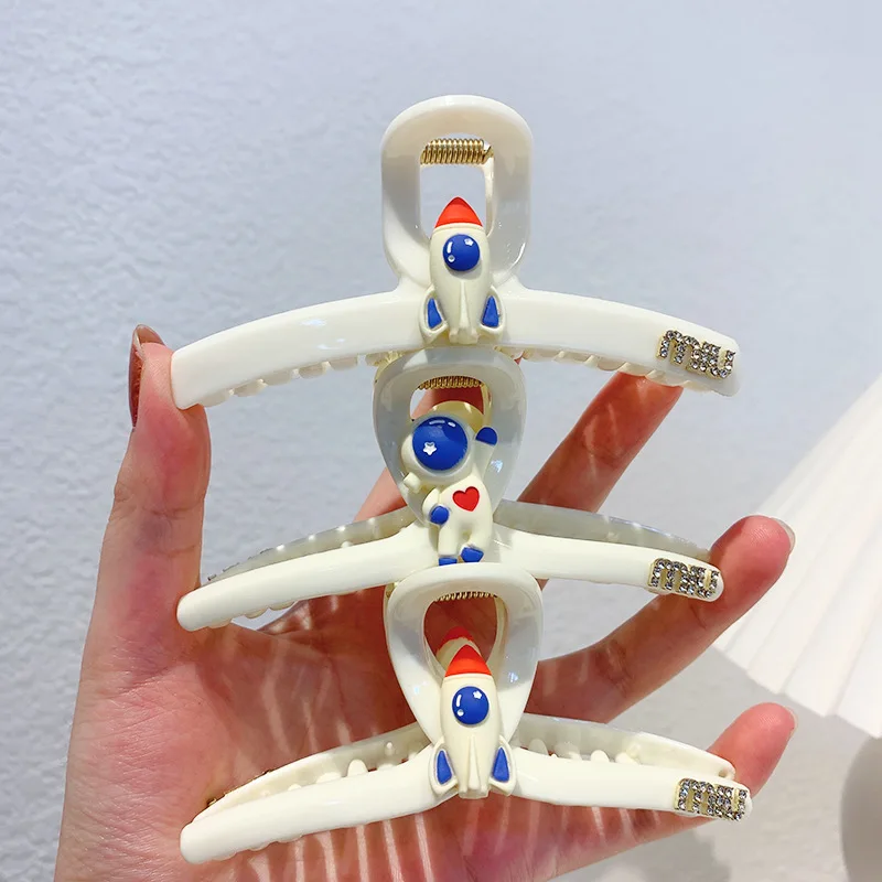 Cartoon Love Astronaut Grab Clip Simulation Rocket Hair Cute Large Shark 2021New Girl Hairpin