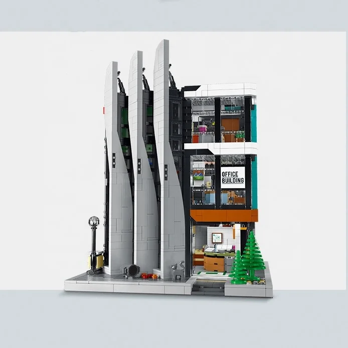 Wholesale PIN BAO 7702 Layered design office 3828pcs+ building blocks sets House modern architecture toys DIY education toy