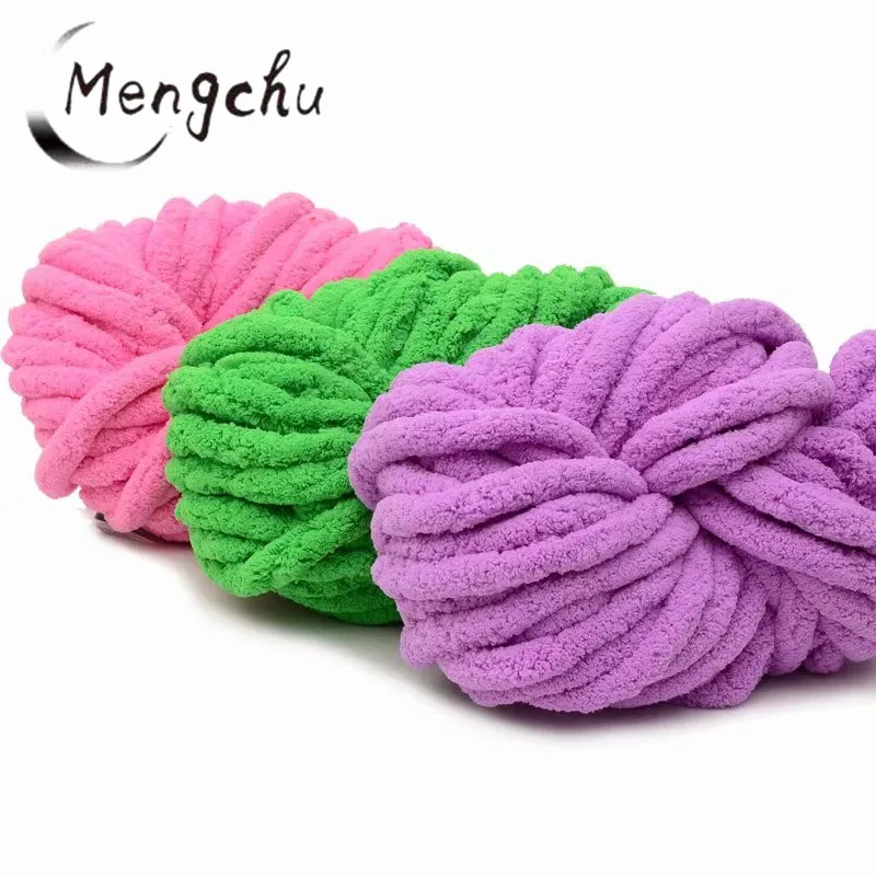 Wholesale Price Soft 35 Colors 2cm Jumbo Chunky Thick Knit Vegan Chenille Yarn Arm Knitting for