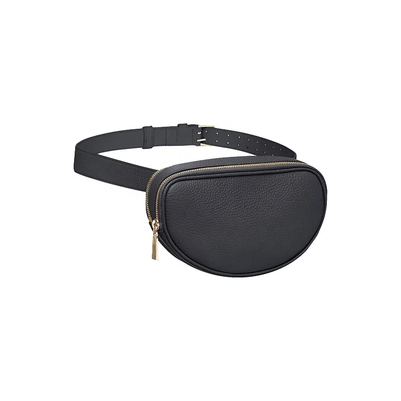 2019 stylish fashion genuine leather fanny pack sport waist bum bag for women and men