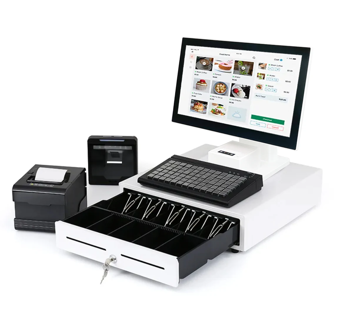 15/15.6 Inch POS dual Screen Touch Windows pos System All In One POS Machine Retail Cash Register for marketplace restaurant