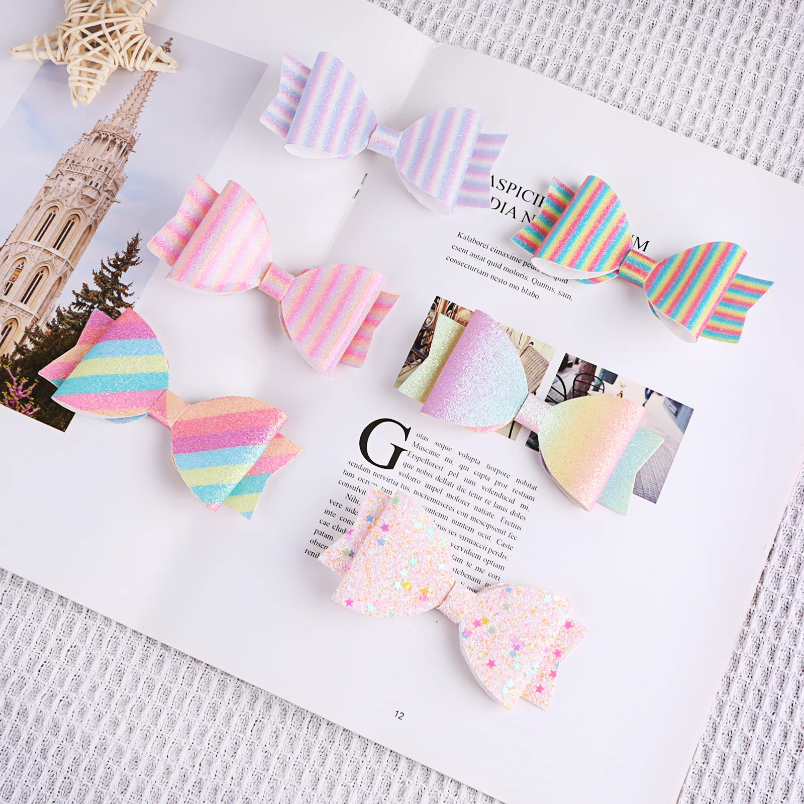 Cartoon Colorful Hairpin Large Bow Headband Cute Princess Onion Powder Hair Accessories KS008