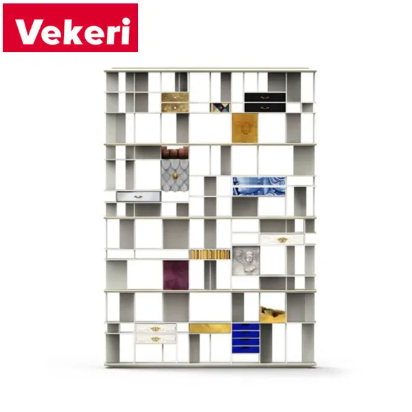 Modern light luxury solid wood shelving, suitable for living room or office, exquisite and beautiful