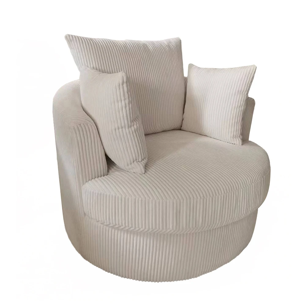 Sans New Design Fabric Single Living Room Sofa Upholstered Swivel Armchair