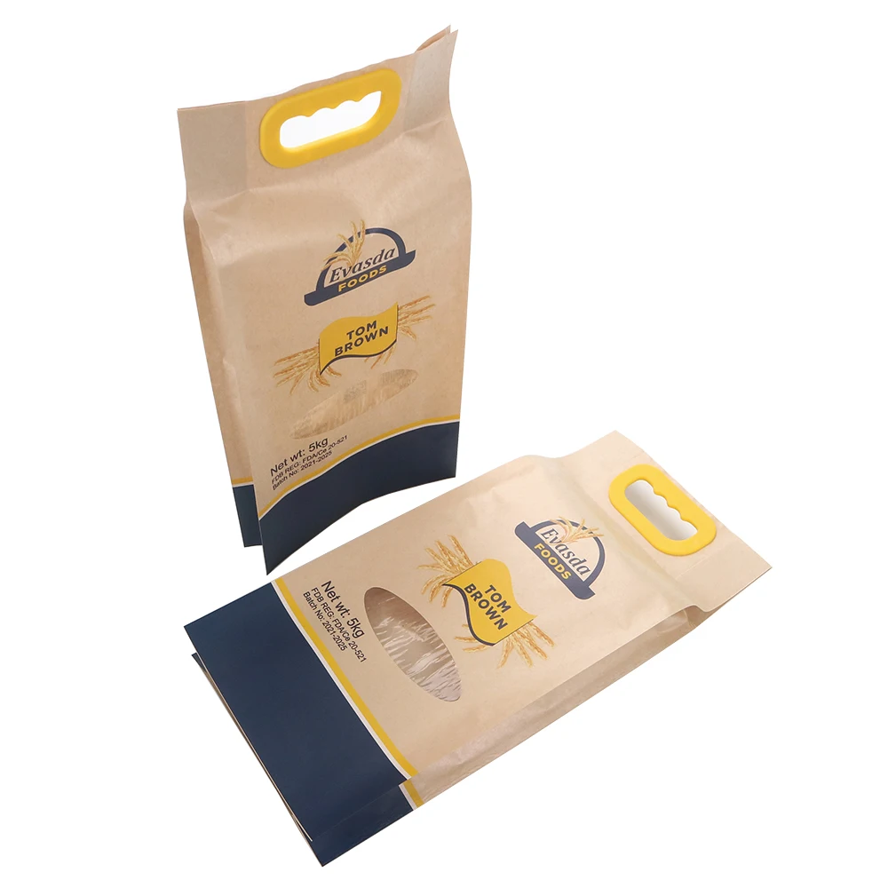 Wholesale White Empty Baking Maize Wheat Flour Packaging Kraft Paper Bag 1kg For Flour Packaging