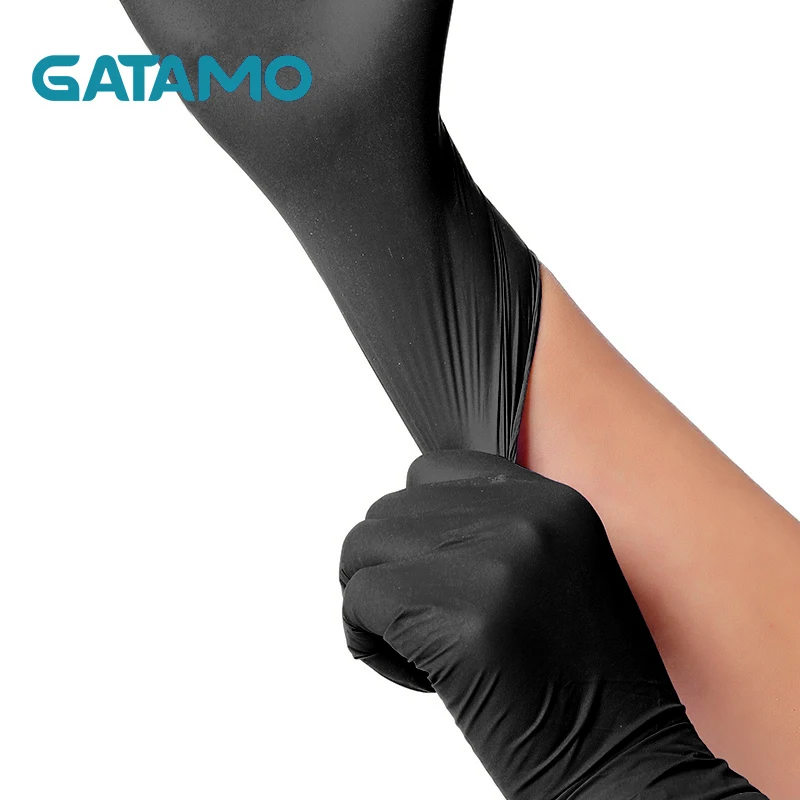C58 GATAMO Tatoo Powder Free Black 100% Pure Nitrile Gloves gloves