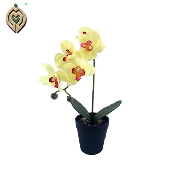 Chinese manufacturersArtificial Latex with Pot Wholesale Butterfly Phalaenopsi Orchid Flower greenery