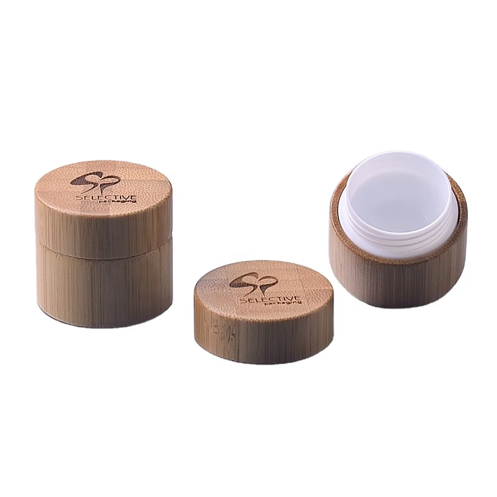 5g 10g 15g 30g 50g 100g 200g 250g bamboo jar inside plastic PP cosmetic jar face cream container