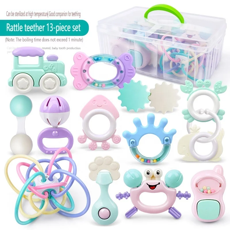 Wholesale Silicone Teether Baby Rattle And Teethers Toys Food Grade Teething Toys For Newborn