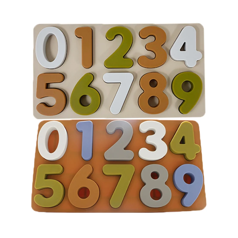 Kids preschool silicone soft toy arabic numbers puzzle baby math learning toy for kids baby