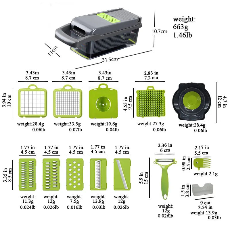 Multi-Functional Kitchen Vegetable Cutter Cross-Border Popular Multi-Purpose Fruit Vegetable Tool Potato Cucumber Slicing