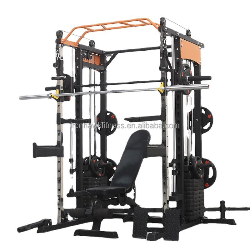 Custom Multi Functional Training Squat Rack Body Slim Smith Machine Home Gym Fitness Strength Machine