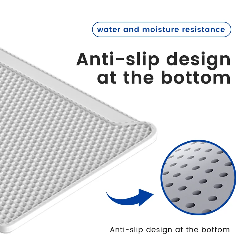 Muawu Custom Honeycomb Double Layer Cat Litter Mat Waterproof Washable Urine Proof Pet Trapping Mat for Cleaning