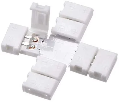 L T X Shape 24V 2-Pin PCB 10mm Solderless Led Strip Connectors Clip for 3528 5050 LED Strips