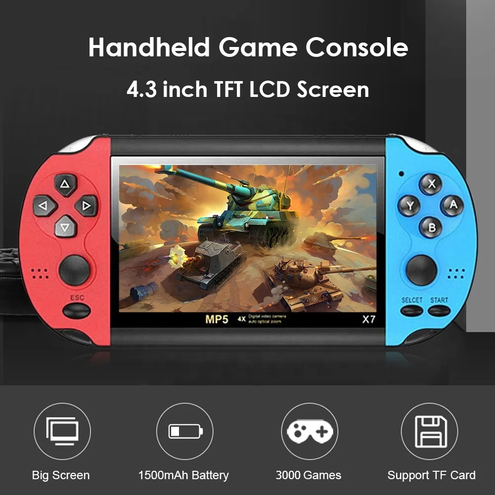 Portable Retro X7 Plus Game Console Handheld 5.1 Inch Screen 128 bit Video Games Consoles Game Player Real 8GB Camera Video