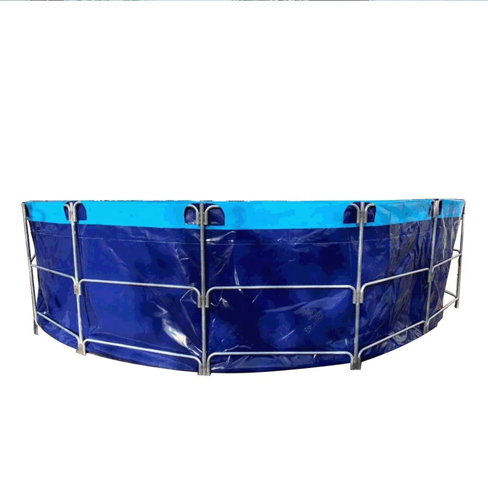 Factory Custom Durable Foldable Square Tarpaulin Biofloc Aquaculture Pvc Ras Pool Folding Tilapia Fish Farming Tank