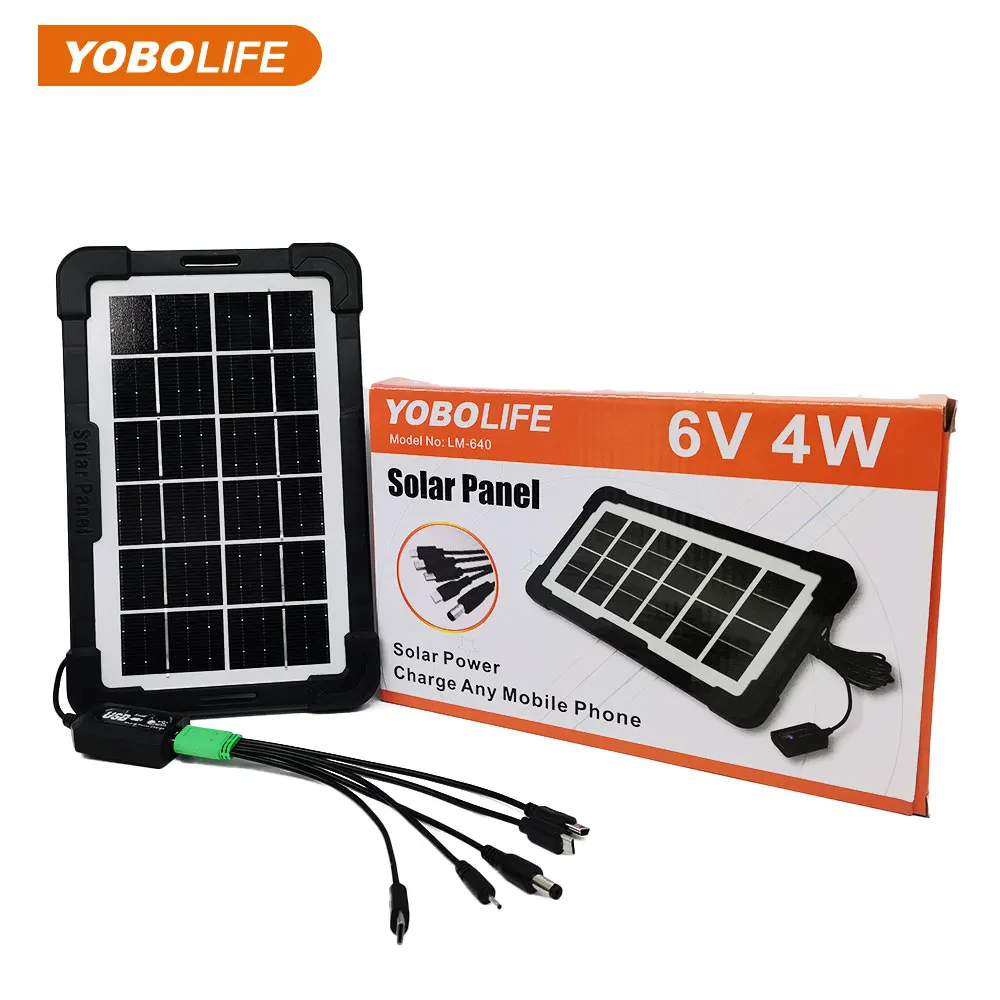Small Solar Panel 6V4W Solar Energy for mobile phone charging use for Outdoor Camping Travel Solar Charging