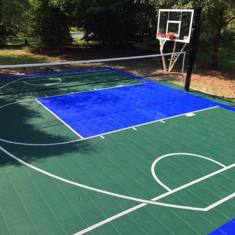 Top-quality Wanhe portable plastic interlocking flooring sports mat outdoor Badminton court futsal court floor