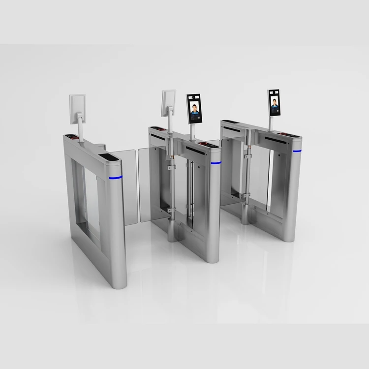 Manufacturer Supplier High Quality Glass Security  Face Scan Recognition Turnstile Swing Barrier Gate For Office And Apartment