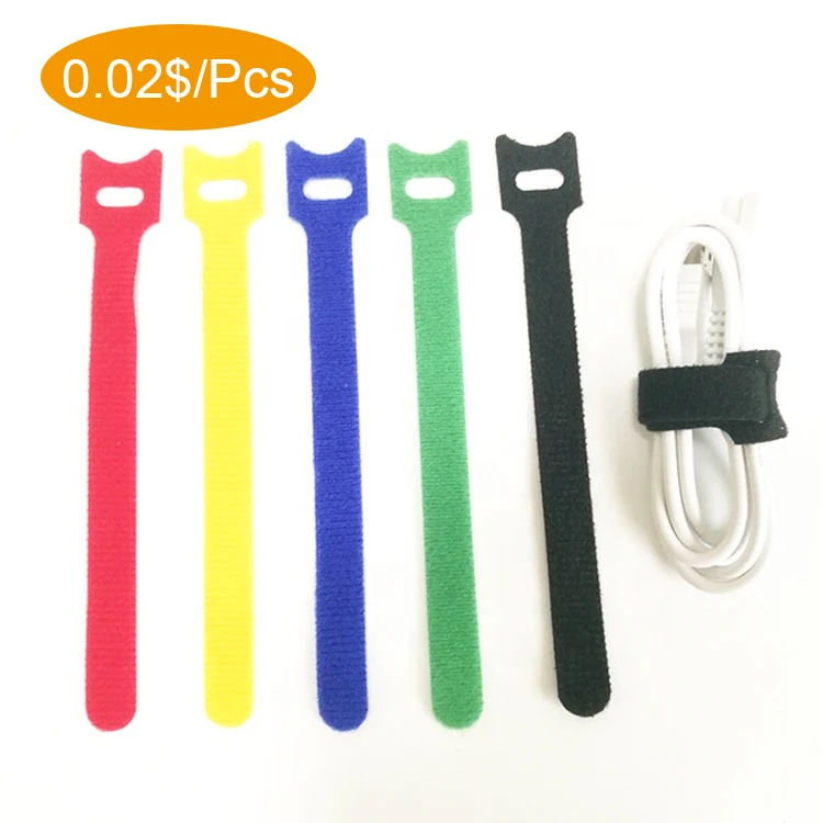 
Low Price 0.02 usd per piece Reusable Cable tie colorful hook and loop fastener tape 12*145mm 