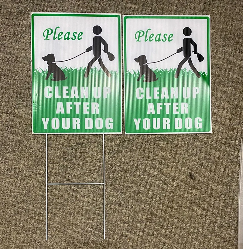 Heavy Duty Outdoor Use Custom Logo Size Double Sided Corrugated Plastic Yard Sign with Stakes