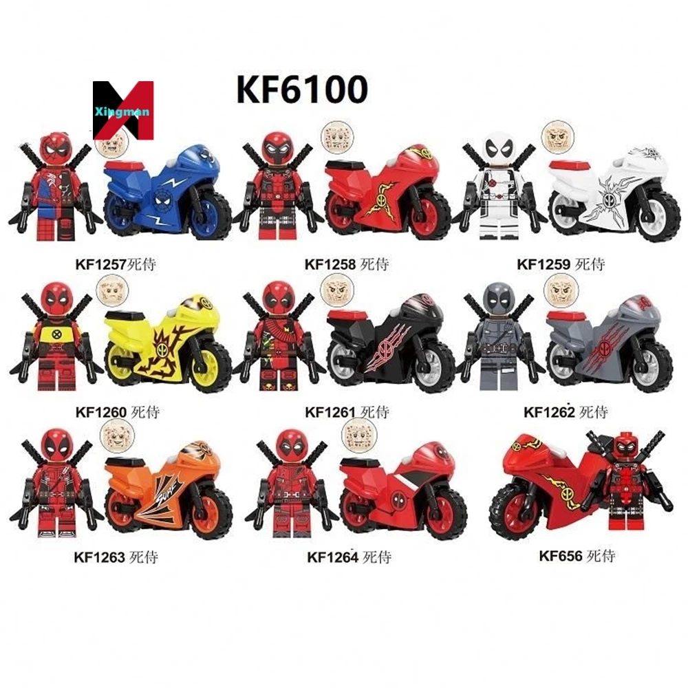 Kf6100 Kf6120 Mini Dead Spider Pool With Motorcycle Building Blocks Plastic Figure Children Smart Toys Kids