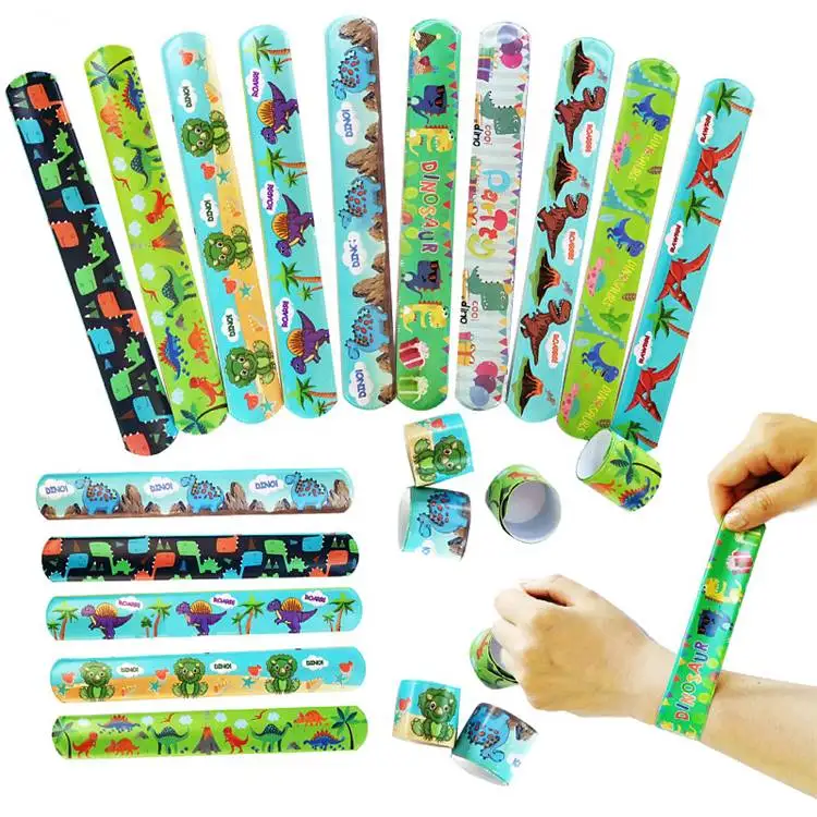 Slap Bracelets Snap Bands For Kids 1st Boy Roar Birthday Party Favor Dinosaur Gift