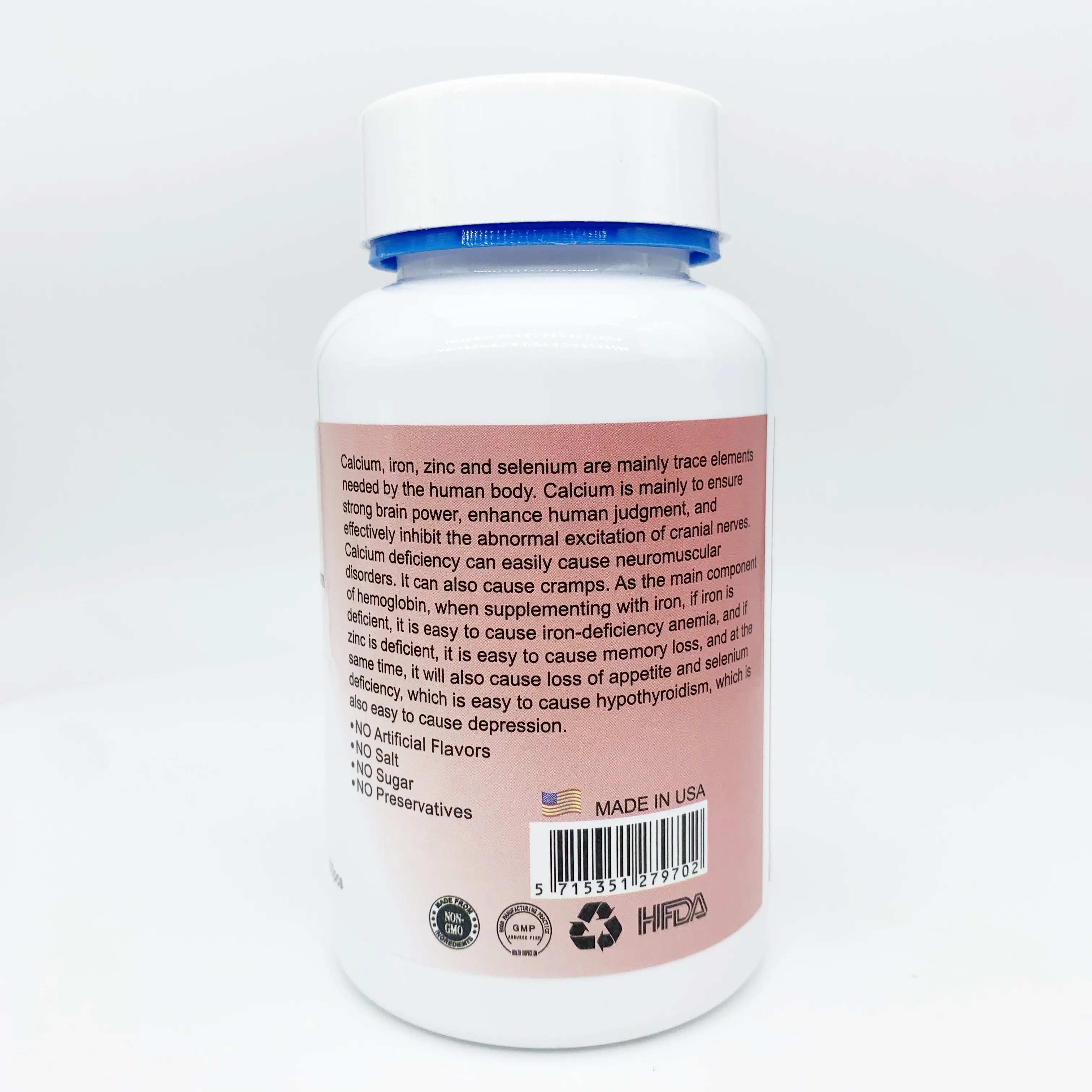 OEM Customized lron Zinc Calcium Selenium Tablet Whitening Skin Care Enhances Immunity Supplement Herbal Supplement zinc softgel
