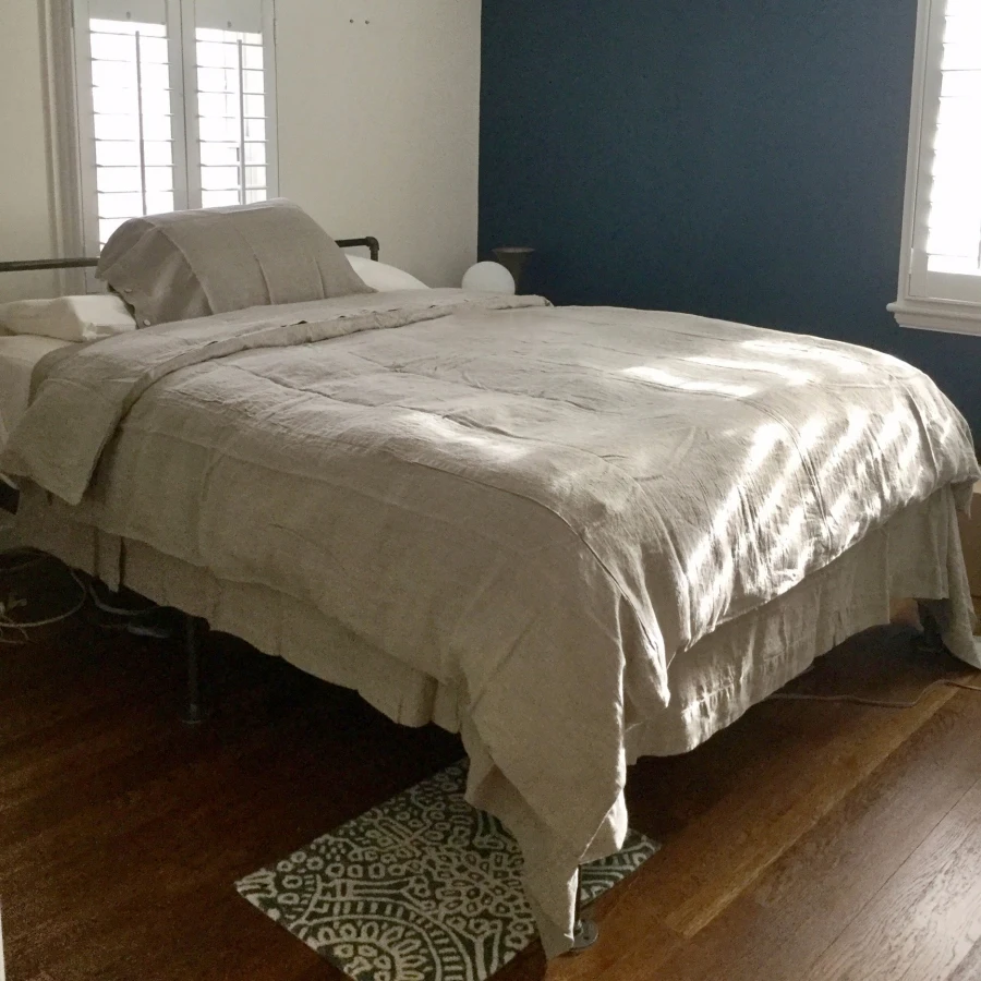 Hotel Plain Bed Linen /White 100% linen King Flat Sheets Sets 4 Pieces Wholesale