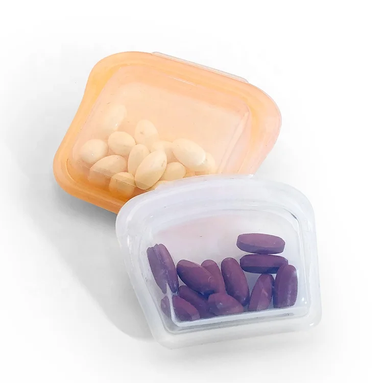 50ml 80ml Food Grade Silicone LFGB Certified Mini Pouch Ideal to Store Small Items USB Flash Drive Keys Necklace Vitamins